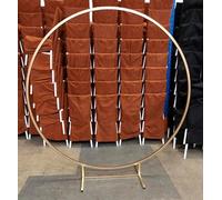 Elegant Event Essentials - Cadre d'arche de mariage doré de 200 cm - Support autoportant pour toile de fond ronde - Événements intérieurs et extérieurs - Pas besoin de vis - Assemblage minimal