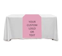 Elegant Event Essentials - Chemin de table personnalisé - Texte/logo personnalisé, motif imprimé du nom pour entreprise, salon, événements, expositions, mariages - (33 x 150 cm) - Rose clair