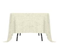 Elegant Event Essentials Nappe de table carrée en velours écrasé - Tissu doux - Pour mariage, fête, banquet, cuisine, anniversaire, dîners - Ivoire - 228,6 x 228,6 cm