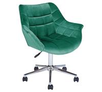 Élégant Fauteuil de Bureau Pivotant à Hauteur Réglable en Velours Vert Labelle