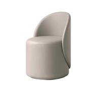Élégant fauteuil de coiffeuse rembourré pour chambres et salons, en polyuréthane blanc cassé, élégant tabouret de maquillage non pivotant avec dossier, parfait pour les petits appartements et les