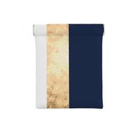 Élégant Faux Or Bleu Marine Rayures Blanches Accent, Sac de Rangement pour Femmes, Portefeuille supérieur à Presser, Petit Porte-Monnaie, Pochette de Changement