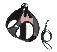 Élégant Faux Rose doré Blush Rose Cercles Noirs,Harnais pour Animaux de Compagnie, Harnais réfléchissant réglable pour Chien,L