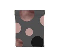 Élégant Faux Rose Gold Blush Rose Cercles Noirs, Sac de Rangement pour Femmes, Portefeuille supérieur à Presser, Petit Porte-Monnaie, Pochette de Changement