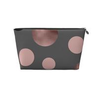 Élégant Faux Rose Gold Blush Rose Cercles Noirs, Trousse de Toilette Trousse de Maquillage Sac à cosmétiques Trousse de Toilette de Voyage Portable