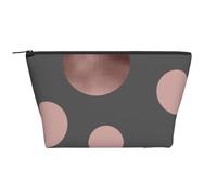 Élégant Faux Rose Gold Blush Rose Cercles Noirs, Trousse de Toilette Trousse de Maquillage Sac à cosmétiques Trousse de Toilette de Voyage Portable