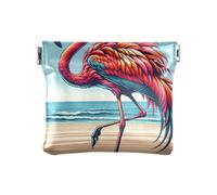 Élégant flamant rose rouge porte-monnaie, pochette portefeuille pour hommes, portefeuille femme mince, Élégant flamant rose rouge, 4.33x3.74In, Élégant flamant rose rouge