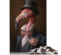 Elegant Flamingo Gentleman Puzzle 1000 Pièces Educa Jouet en Bois Divertissement Créatif De l'art De La Décoration Jeu Éducatif Challenge Toy Adultes & Enfants des 14 Ans 1000pcs (40x28cm)