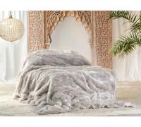 Élégant Fourrure Plaid, couverture en fourrure Zibeline dans Argenté/gris 150 x 200 cm