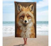 Elegant Fox Portrait Serviette de plage en microfibre anti-sable Grande serviette de douche multi-usages absorbante pour salle de bain piscine 130 x 80 cm