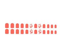 Elegant Glossy Short Square Nails Beaux Détails Floraux Couvertures Complètes Sticks Sur Les Clous Pour Une Usure Quotidienne Et Un Événement Spécial Faux Ongle