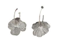 Elegant Golden/Silver Flower Drop Orees Eleging Elecd Overnithal Floral Arear Accessoires Gift À La Main Pour Ses Cerceaux D'oreille Florale Minimaliste Moderne