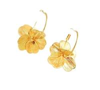 Elegant Golden/Silver Flower Drop Orees Eleging Elecd Overnithal Floral Arear Accessoires Gift À La Main Pour Ses Cerceaux D'oreille Florale Minimaliste Moderne