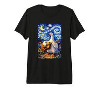 Elegant Goose Playing Guitar Whimsical Art Music Camping T-Shirt Haut de Gamme