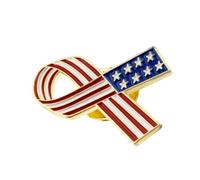 Élégant Goupille De Ruban Américains Dynamiques Adaptés Festivités Du Jour L'indépendance Et À L'événement Culturel Des Conceptions Drapeau À Usure Décontractée Broch
