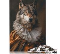 Elegant Gray Wolf Puzzle 1000 Pieces Cadeau Unique Jeu Éducatif Challenge Toy À De Qualité Supérieure Peinture Art pour Adultes Et Enfants 1000pcs (75x50cm)