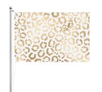 Élégant guépard léopard blanc doré,Drapeau de jardin, bannière décorative, drapeau double face, 2 x 3 pieds, pour extérieur et intérieur
