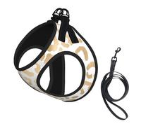 Élégant guépard léopard Blanc doré,Harnais pour Animaux de Compagnie, Harnais réfléchissant réglable pour Chien,S
