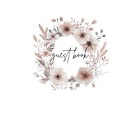 Elegant guest book with white pages for writing in yourself - hardcover, 116 white pages - ideal for boho weddings, christenings, birthdays, baby showers and special occasions