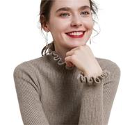 Elegant Half Turtleneck Knitted Sweater for Woman Autumn Winter Fungus Edge Chic Design Pullovers Simple Waist Cinched Base Tops(Color 5,XL)