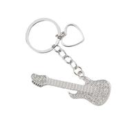 Elegant Hollow Metal Guitar Keychain Avec De Strassage Handmade Chain Metal Keyring For Music Lovers Bag Charme