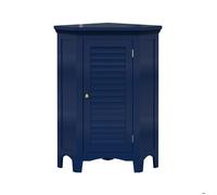 Elegant Home Fashions Armoire de Coin Sur Pied Bleu Marine Lamelles