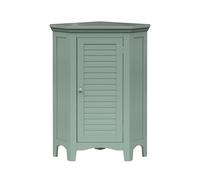 Elegant Home Fashions Armoire de Coin Sur Pied Vert Sauge Lamelles