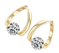 Elegant Hoop Earrings for Women - Alloy Calming Jewelry with Shiny Zircon Inlay | Lightweight Non-Fading Non-Rusting Design, Friendly, Perfect for Wedding Valentine’s Day Dating Travel