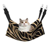 Élégant imprimé Animal Noir zèbre métallisé doré,Hamac Suspendu pour Chat, lit Suspendu Doux Double Face pour Petits Chiens,L