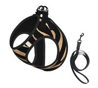 Élégant imprimé Animal Noir zèbre métallisé doré,Harnais pour Animaux de Compagnie, Harnais réfléchissant réglable pour Chien,L