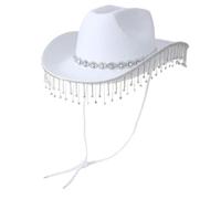 Élégant Jeans Chapeau Panama Styles Confortable Unisexe Décoré Denim pour Homme et Femme Unisexe Accessoire de Mode, blanc, Taille unique