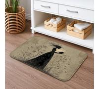 Elegant Lady Silhouette Tapis de bain à séchage rapide Motif floral vintage absorbant antidérapant Lavable en flanelle 50,8 x 81,3 cm