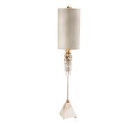 Élégant Lampe de Table Abuela Crème Cristal Tissu H: 102cm Design Moderne Lampe
