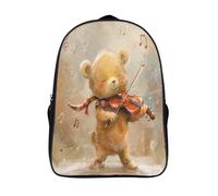 élégant léger sac a dos 2 compartiment jouer du violon sac d'école ours mignon 12 ans et plus fille garçons sac d'école imprimé en 3d-16,pour les voyages les affaires