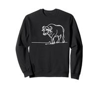 Elegant Line Art Simple Dessin d'art Buffalo Sweatshirt