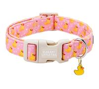 Elegant little tail Collier pour chien en caoutchouc imprimé canard printemps/été en coton doux pour chiot, adorable femelle ou mâle, collier léger réglable en plastique pour chiens de grande taille