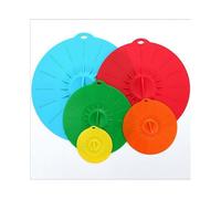 Elegant Live Set of 5 Heat Resistant Microwave Cover - Various Sizes Silicone lids for Bowls, Plate, Pots, Pans - StoveTop, Oven, Fridge and Freezer S