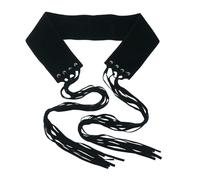 Élégant long glands large ceinture réglable sangle de taille en cuir PU souple cravate corset pour femme fille accessoire de mode, Peluche, As the pic show