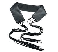 Élégant long glands large ceinture réglable sangle de taille en cuir PU souple cravate corset pour femme fille accessoire de mode, Cuir synthétique, As the pic show
