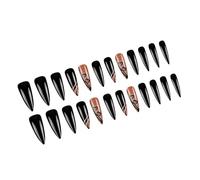 Elegant Long Teardrop Faux Nails For Romance Desert Love Nails Art Press On Stick On For Fêtes Dates Desert Love Art