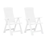 Elégant - Lot de 2 Chaises inclinables de jardin Fauteuils de Jardin-Set de 2 TABOURET DE JARDIN Plastique Blanc8537