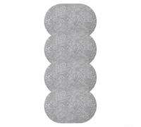 Élégant lot de 4 placements double face à motifs floraux en cuir synthétique robuste et lavable (gris)