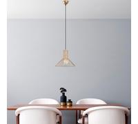 Élégant lustre doré, hauteur réglable 38-128 cm, corps en métal Ø 38 cm, 1 ampoule E27 max. 40 W, éclairage élégant pour décoration d'intérieur moderne, indice IP20.