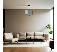 Élégant lustre en métal, 45 cm de diamètre, 70 cm de hauteur, culot E27, max. 40 W, éclairage élégant pour la maison et le bureau, indice IP20, capuchon en tissu