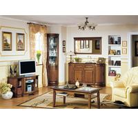 Élégant meuble mural TV Lowboard Meubles en bois Vitrine d'angle Sideboard avec miroir Set