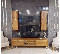 Élégant meuble TV bas marron clair Designer RTV Salon Sideboard