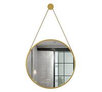 Élégant miroir mural rond en polyuréthane de 60 cm, miroir décoratif simple et élégant pour salon et bureau, finition métallique, parfait pour la décoration de la maison