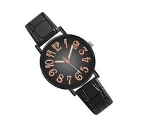 Élégant montre - Cadrée ronde Round Minimaliste Design coréen pour les femmes, montre-bracelet avec seconde main, une montre-robe à usages quotidiens, pour un petit poignet, une sangle en cuir, un
