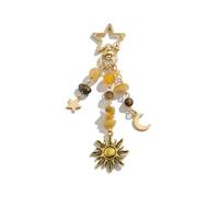 Elegant Moon Sun Pendant Caeyring Pour Les Femmes Et Les Filles Avec Des Perles Colorées Conceptions Géométriques Cadeaux Bijoux