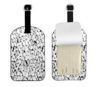 Élégant motif de foule de pingouins - Étiquette de bagage élégante - 10 x 7 cm - Protection de la vie privée